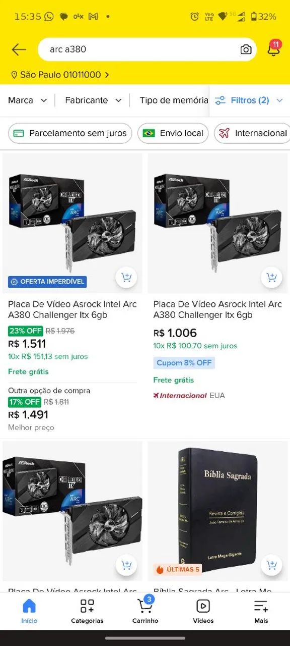 Placa de vídeo Intel Arc 6GB - Foto 4