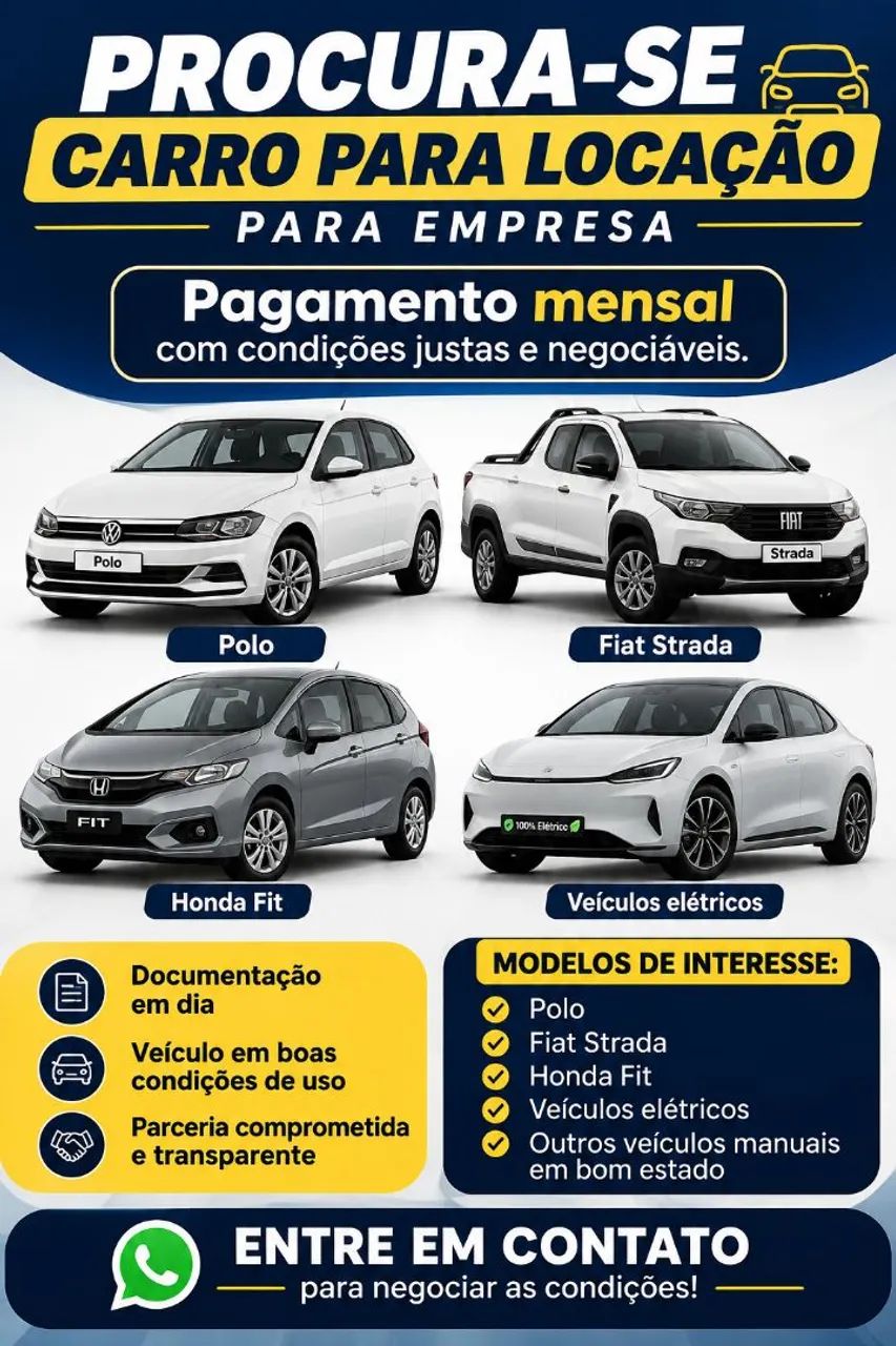 Alguém tem um carro pra alugar pra empresa 