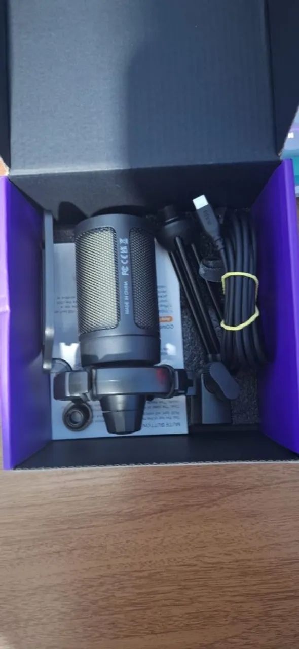 Microfone Fifine A6V RGB + Braço Articulado de mesa - Foto 4
