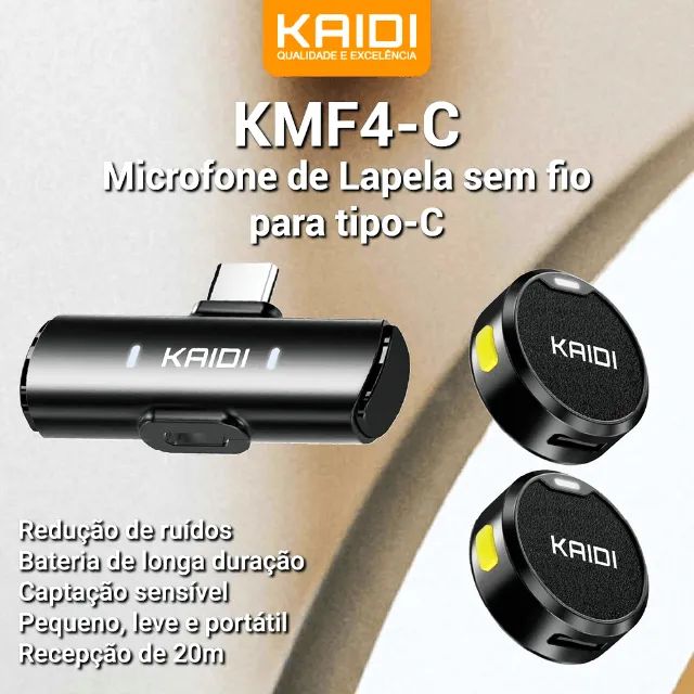Microfone De Lapela Kaidi para Android - Microfones e Gravadores