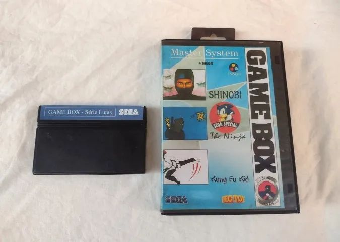 Cartucho Game Box Série Lutas + Capa Locadora Master System