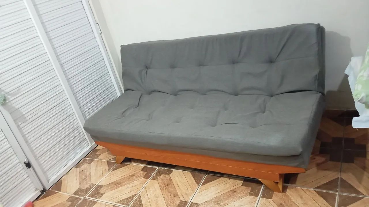 Sofá cama em linho (Reformado) - Foto 3