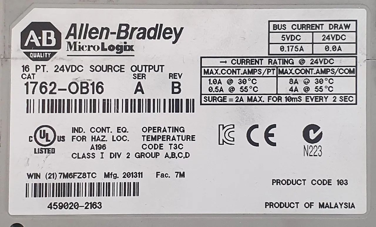 Módulo de expansão de saída digital micrologix 1762-OB16439275548469504004