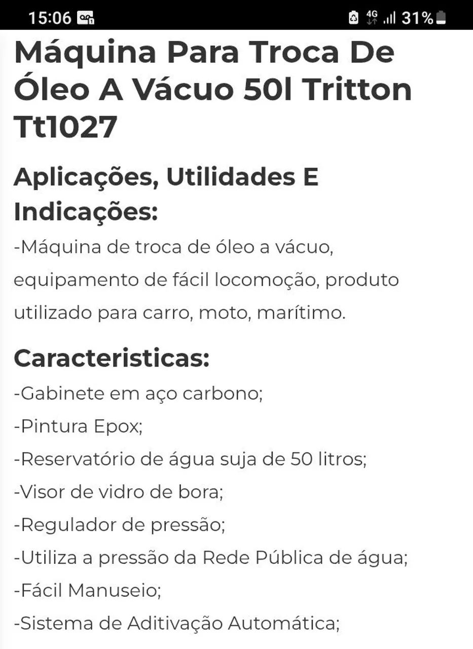 Máquina troca de óleo à vácuo tritton  - Foto 5