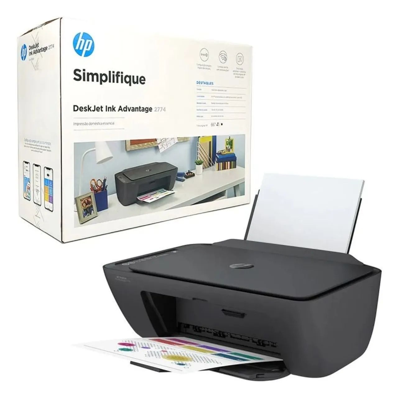 Impressora Multifuncional HP DeskJet 2774 (Com Wi-Fi) - Foto 3
