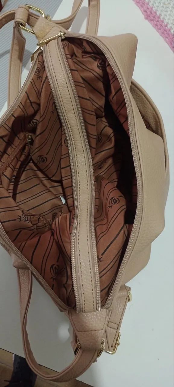 Bolsa bege feminina  - Foto 5