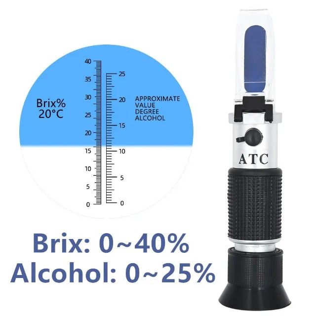 Refratômetro Brix 0-40% e Álcool 0-25% - Realengo - Foto 4
