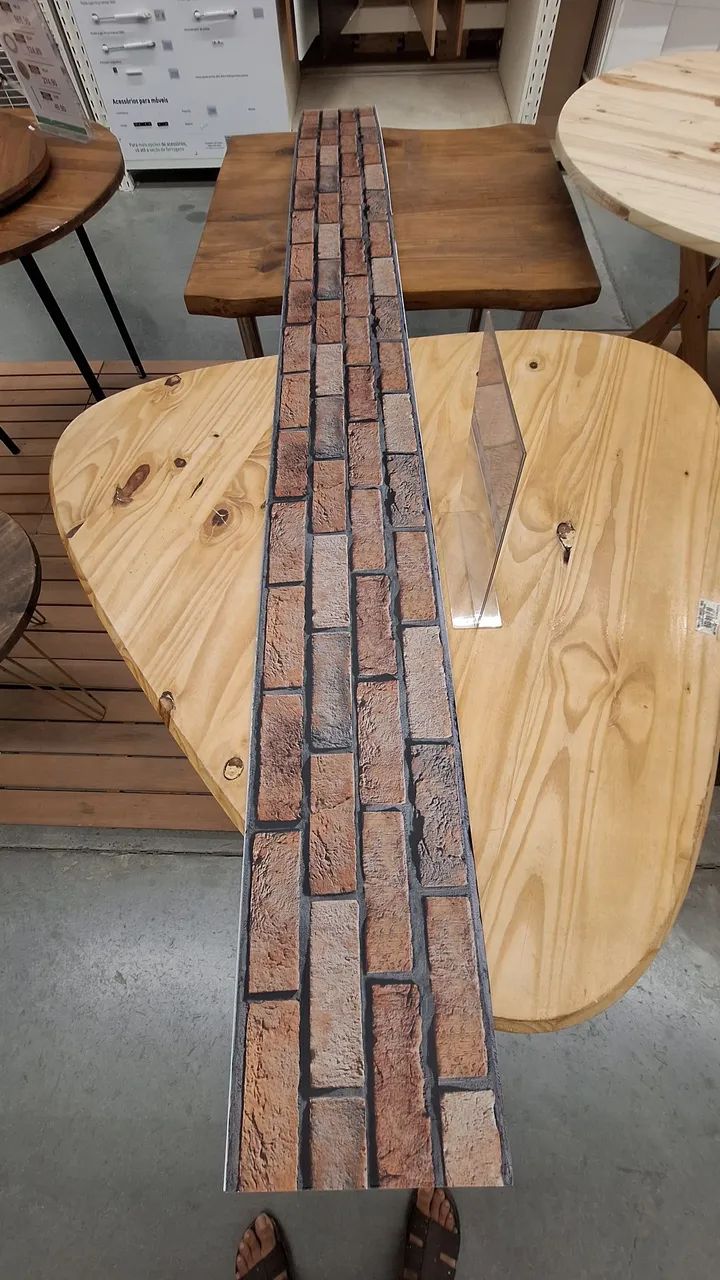 Painel de PVC para Revestimento 4mm Tijolo e madeira rústica 25x270cm Rustic Plasbil  - Foto 5