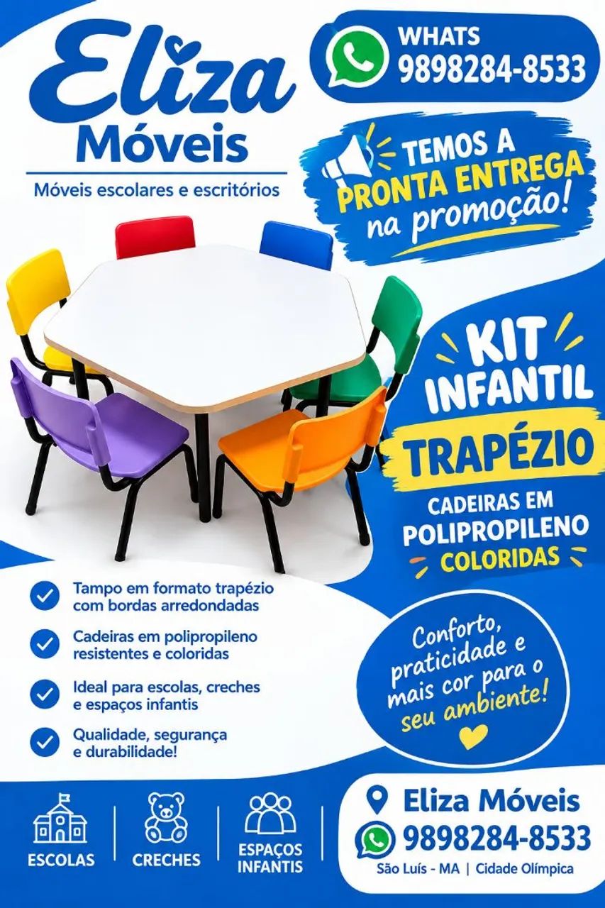 Mesas escolares infantis 