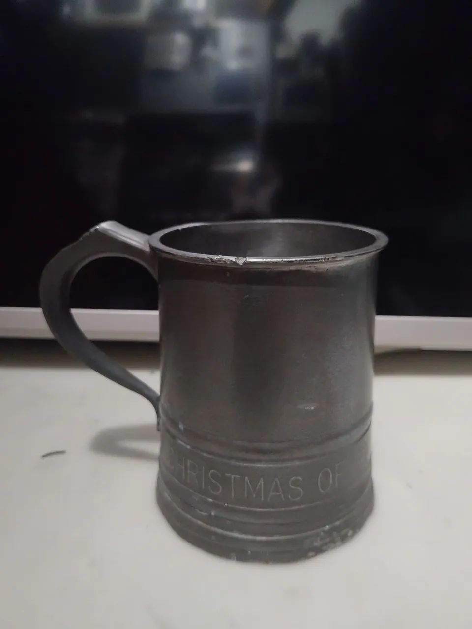 Antiga Caneca para cerveja JHON SOMERS, estanho..