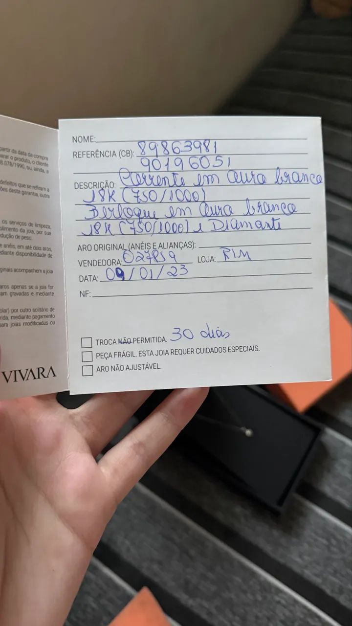 Colar Vivara Ouro Banco com Diamante - Foto 3