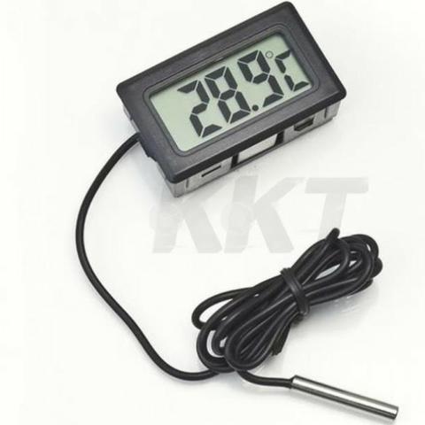 Termômetro Digital Lcd Para Uso Geral Com Sensor Externo