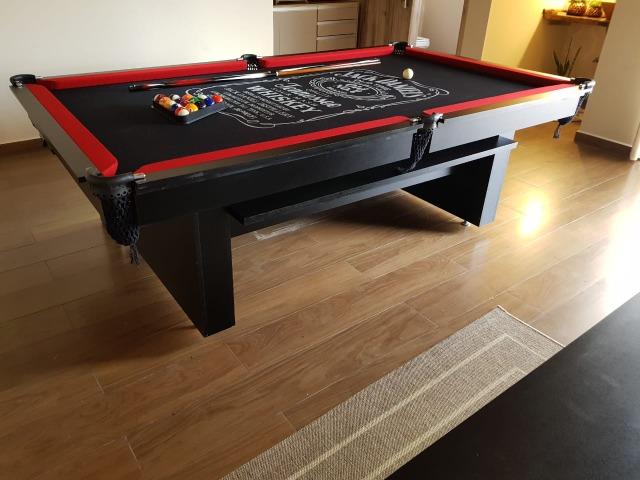 Mesa Encanto MDF | Mesa Preta | Tecido Preto | Jack Daniels | Modelo: LEFP0242