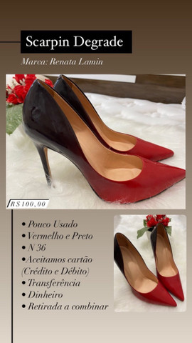 scarpin degrade vermelho