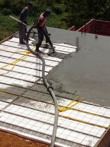 Concreto e bomba para sua laje