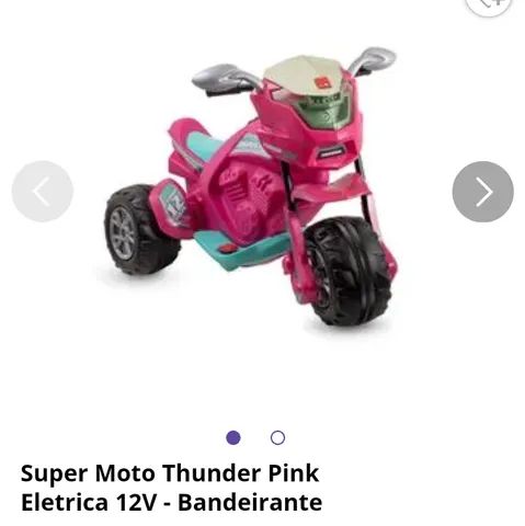 Moto Eletrica Infantil Bandeirante Super Thunder 12V Pink - Maçã