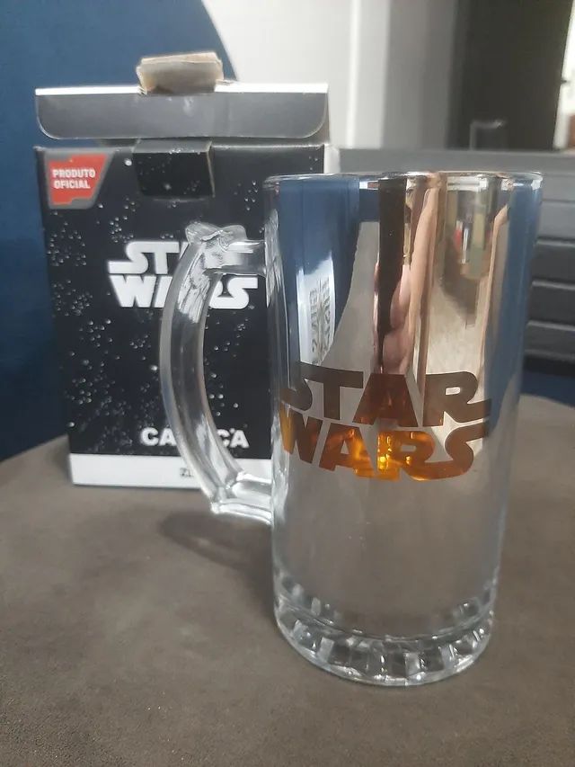 Star wars caneca 450 ml prateada dourada - Foto 3