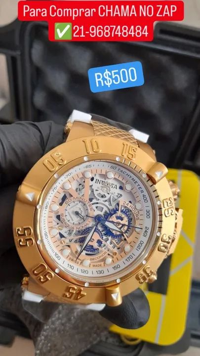 Relógio INVICTA SUBAQUA NOMA III PULSEIRA BRANCA FUNCIONAL - Foto 2