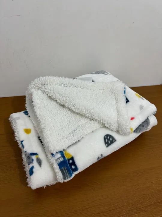 Cobertor com sherpa laço bebê menino - Foto 4