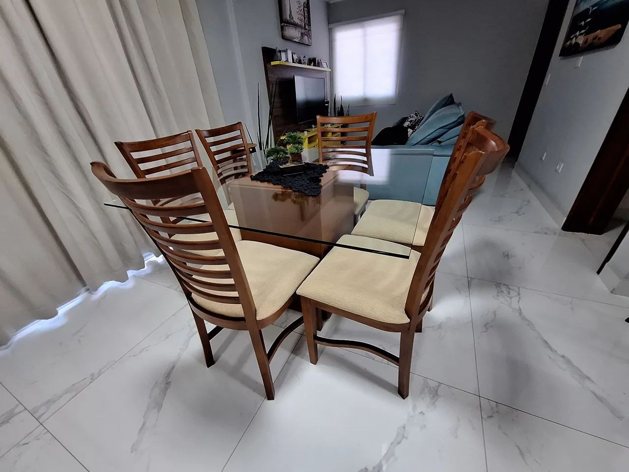 Conjunto de Mesa de Jantar com 6 Cadeiras65566200237570124