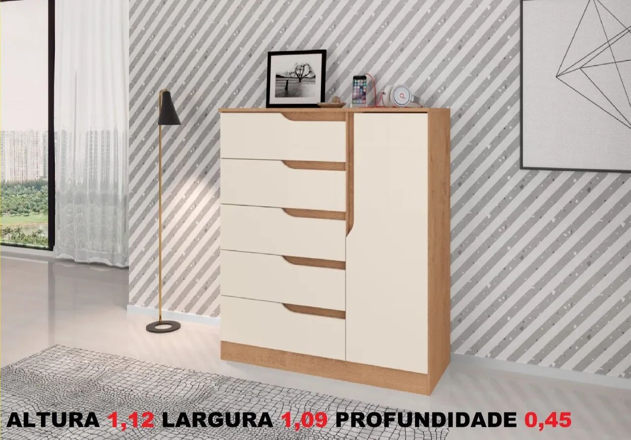 Comoda sapateira 5 gavetas 