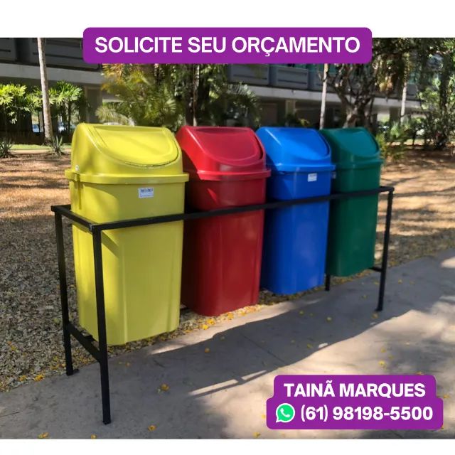 KIT COLETA SELETIVA 60L BASCULANTE