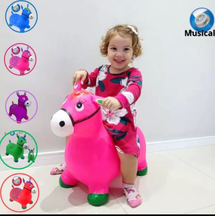 Cavalo de Pula Pula Inflável Musical para Crianças