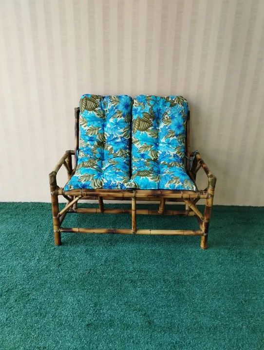 sofá de bambu namoradeira dois lugares varandas jardim - Foto 3