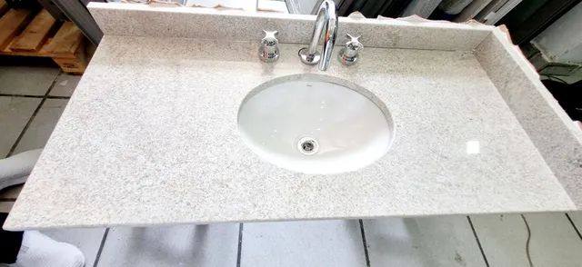 Pia banheiro pedra itaunas completa  - Foto 6