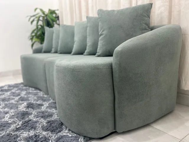 Sofá Orgânico 2.20m Almofadas Decorativas e Molas Bonnel l75 - Foto 3