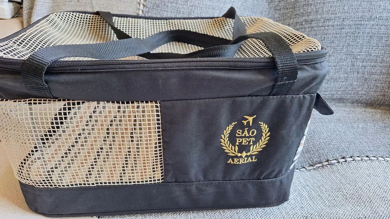 Caixa de Transporte para Pet - São Pet Aerial 43x32x24 cm Preta