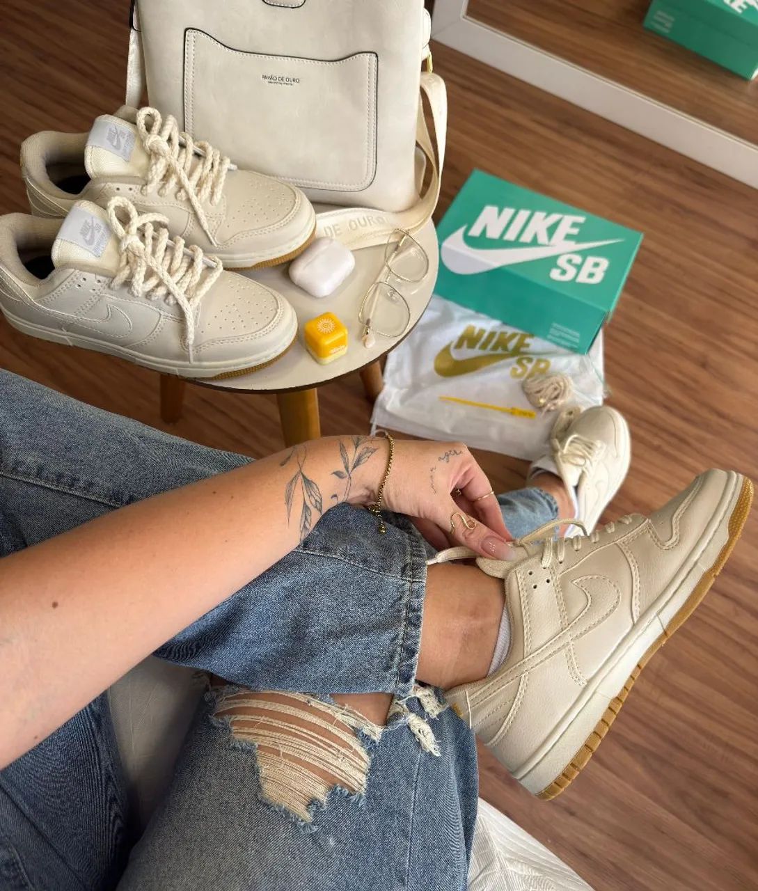 Tênis Nike Dunk Low Off-White Primeira linha Premium Novo do 34 ao 39 - Foto 4