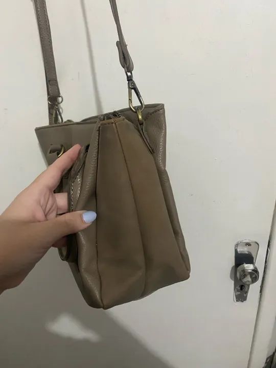 Bolsa de ombro marrom Satinato - Foto 3