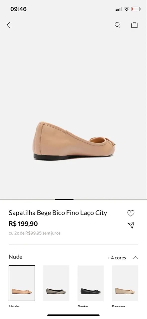 Sapatilha Bege Bico Fino Laço City nº 34 - Foto 3