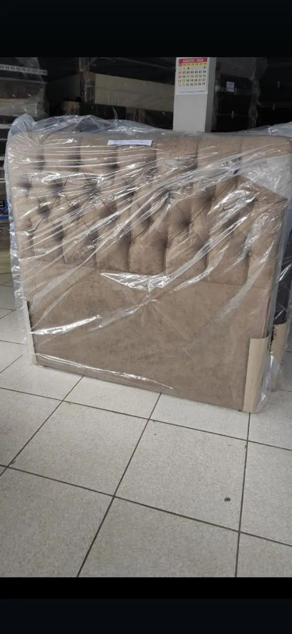 Cabeceira de Cama Box em Suede casal 