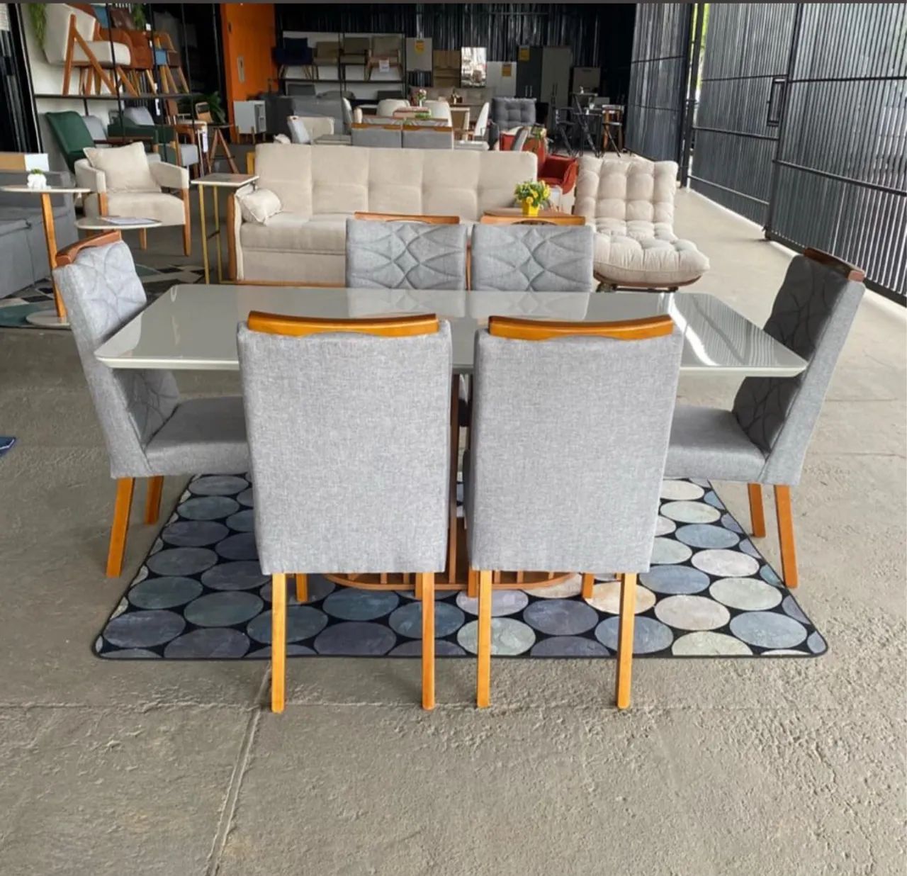 Conjunto de Mesa de Jantar com 6 Cadeiras