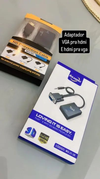Adaptador Hdmi pra vga e vga pra hdmi 