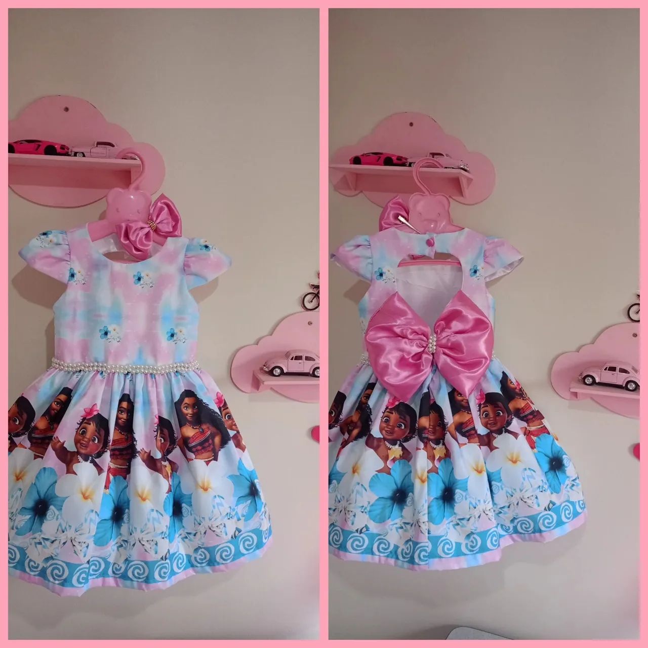 Vestido Infantil Rosa com Flores - Foto 3