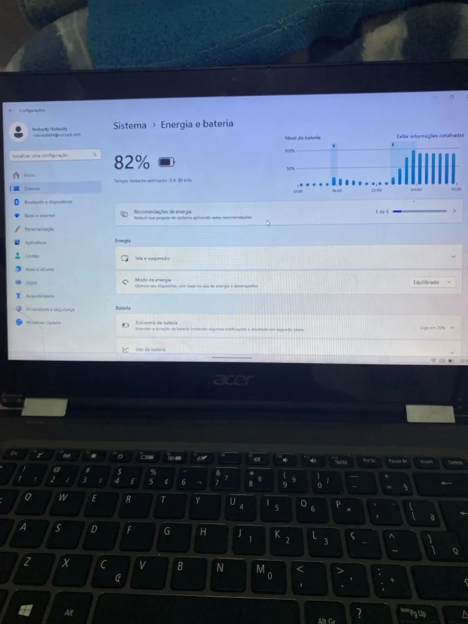 Notebook Acer + HD 500gb