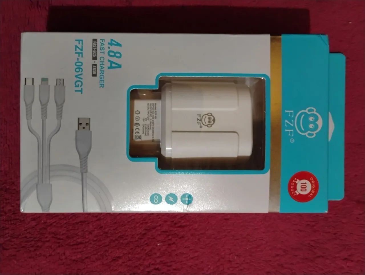 Carregador USB TURBO 4.8A FZF-06VGT - 3 entradas