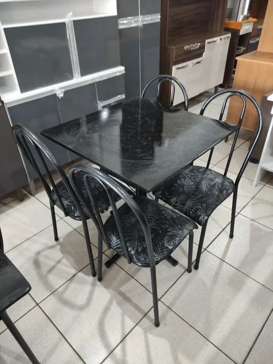 Mesa ardósia 4 cadeiras nova  - Foto 2