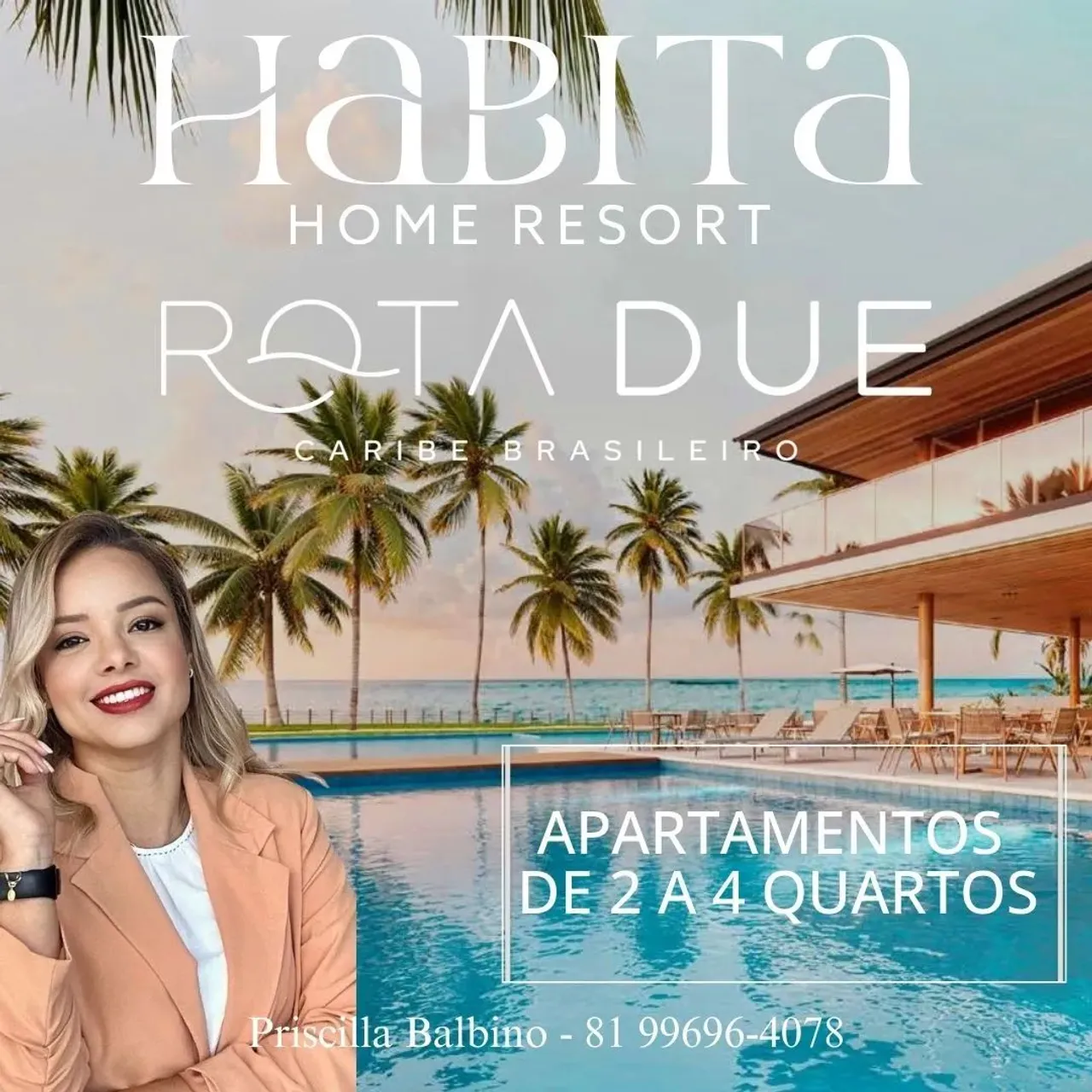 FLATS EM PORTO DE GALINHAS BEIRA-MAR | HABITÁ HOME RESORT | 3 QUARTOS 80M² | SEU VERDADEIR