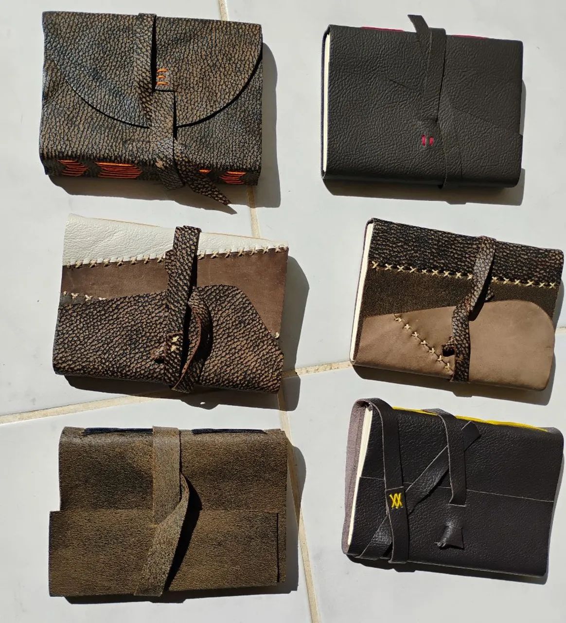 Caderno artesanal capa couro legitimo