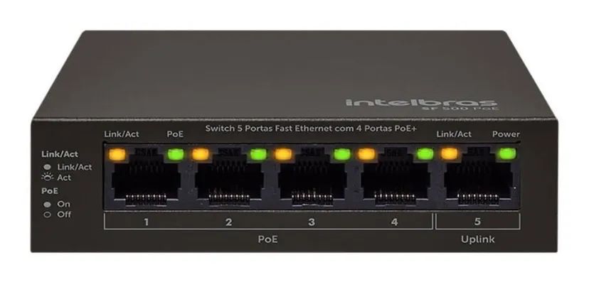 Switch POE SF500 5 portas Intelbras 