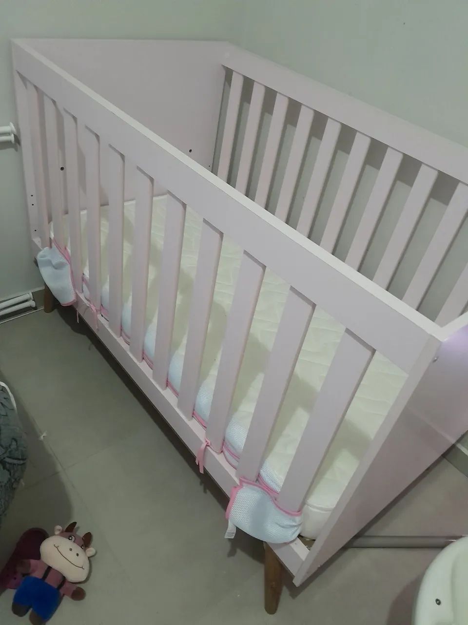 Berço ROSA 3 em 1 - COM COLCHÃO - Foto 4