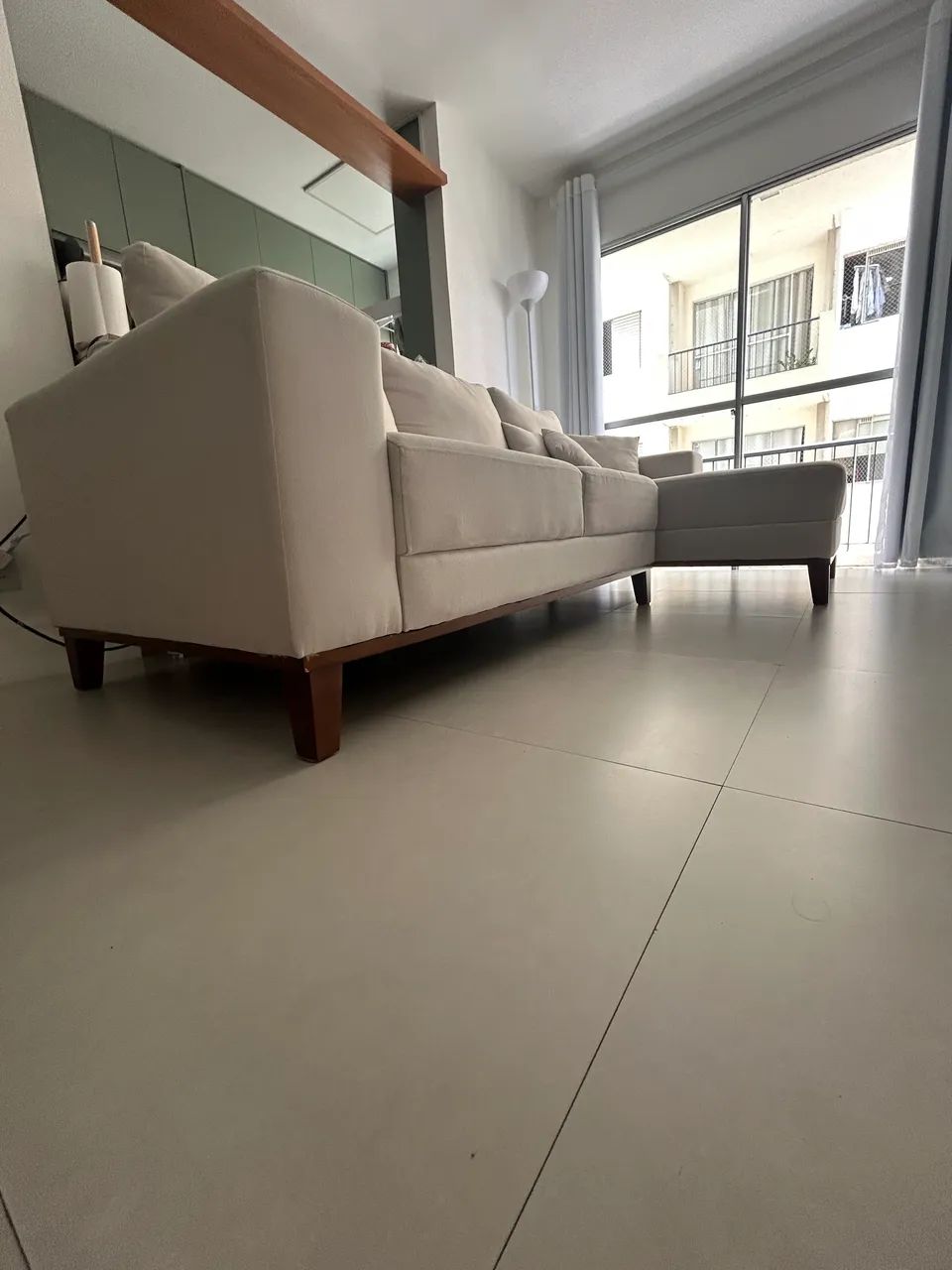 *VENDA* Sofá 4 Lugares Beny com Chaise Lado Esquerdo Linho Cru Linho Cru - Foto 6