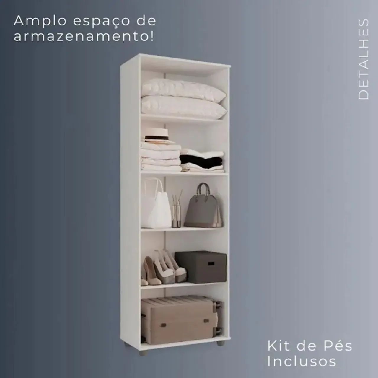 Armário Multiuso Caio 2 Portas com Chave Branco - Chf - Foto 3