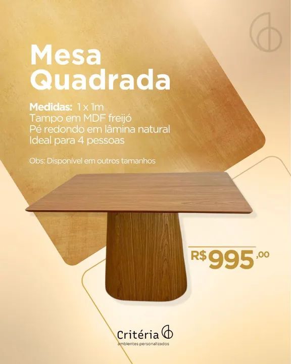 Mesa de jantar com tampo em MDF Freijó  - Foto 3