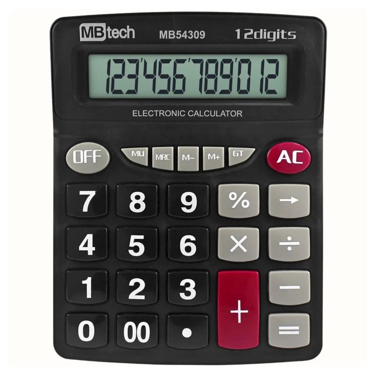 Calculadora Eletrônica Grande 12 Dígitos com Desligamento Automático - Mbtech 