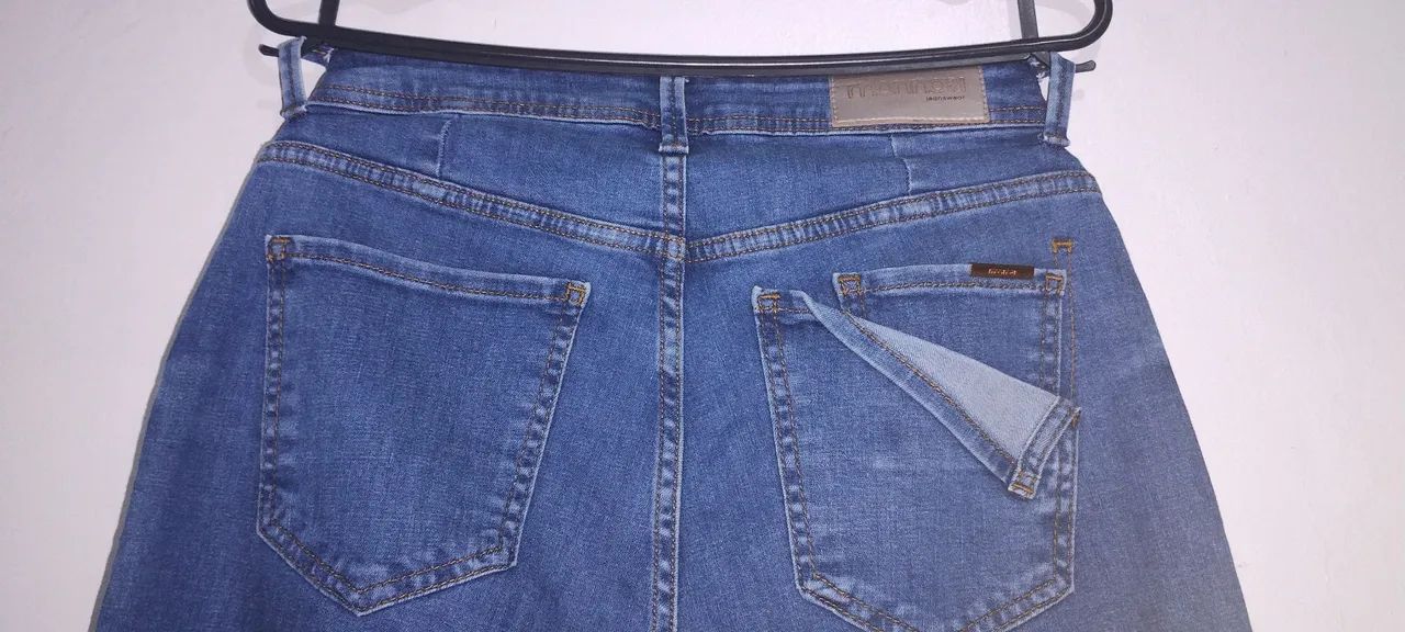Calça Jeans feminina  MON , Azul indigo  - Foto 4